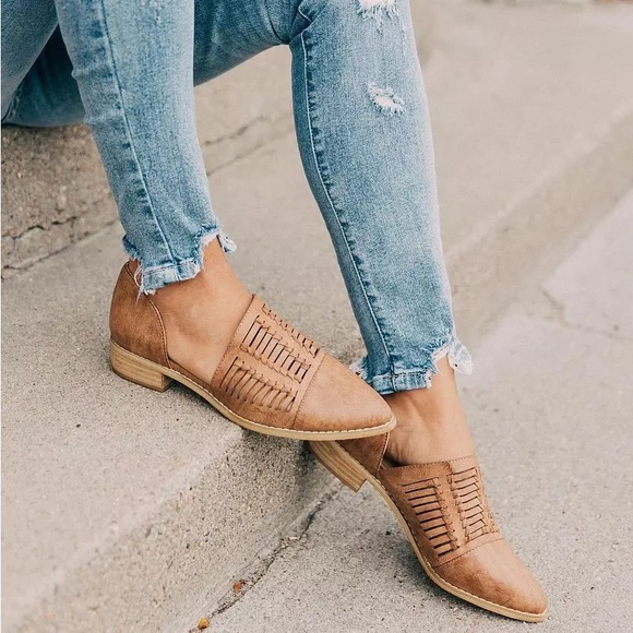 Mi.iM Shoes - NEW Mi.iM Freesia Handwoven D'Orsay Flat 9 Copper Tan Leather Slip On Bohemian